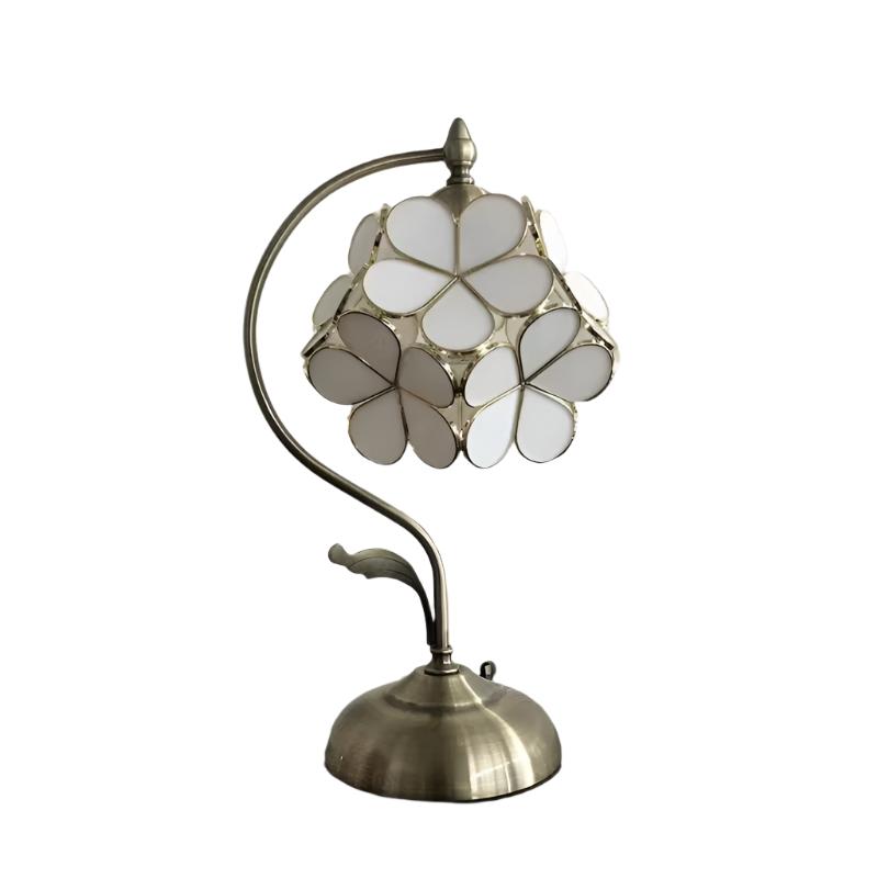 Vintage Flower Petal Glass Table Lamp