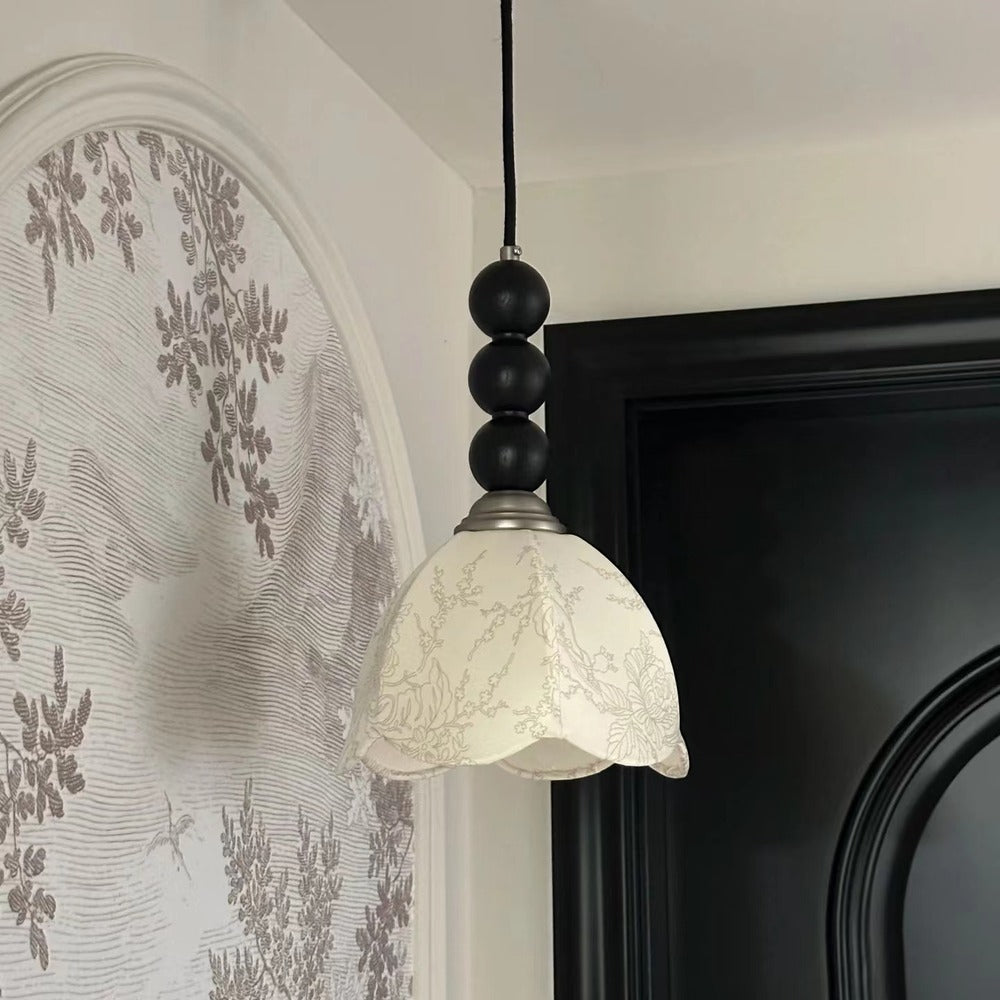 Vintage French Style Wooden Pendant Lamp