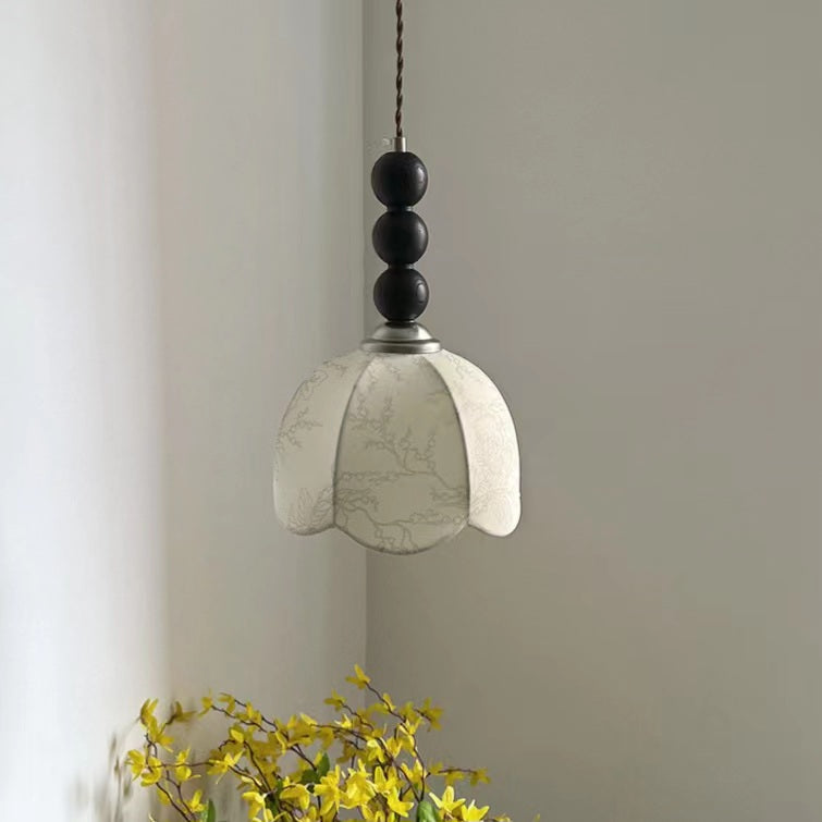 Vintage French Style Wooden Pendant Lamp