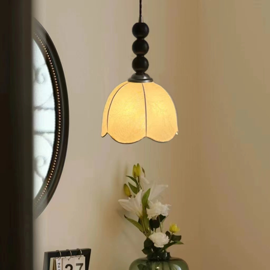 Vintage French Style Wooden Pendant Lamp