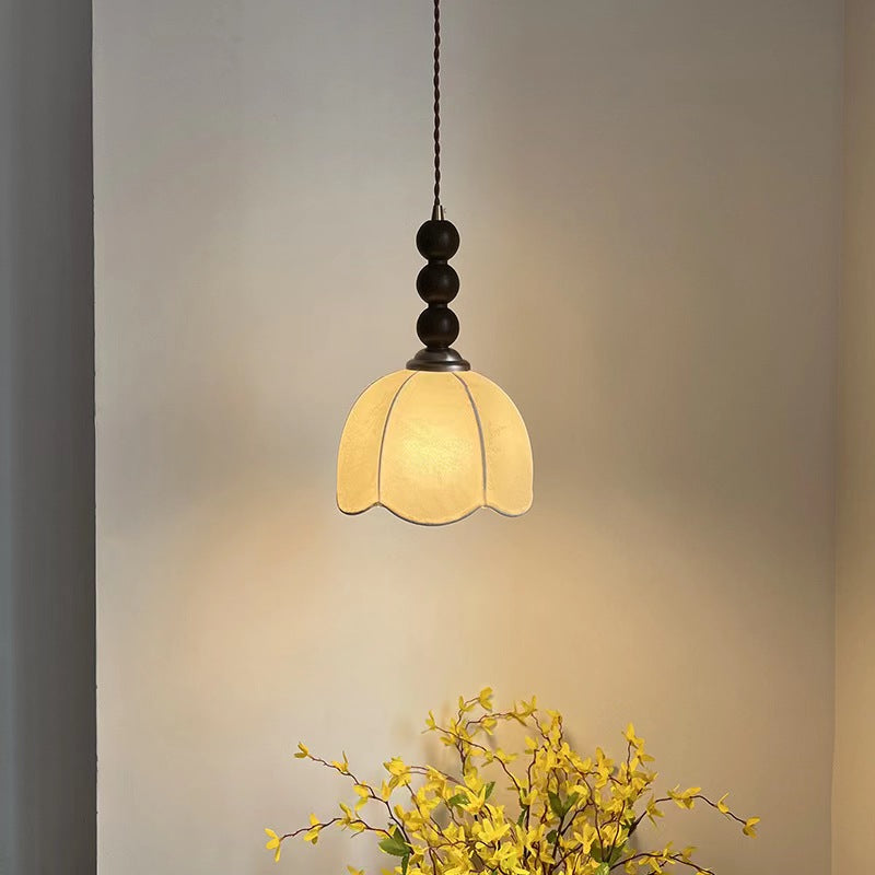 Vintage French Style Wooden Pendant Lamp