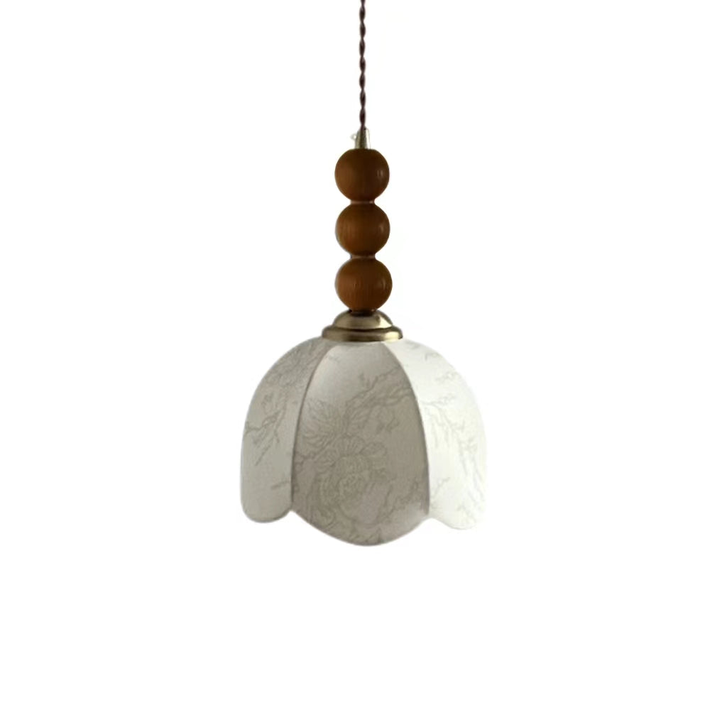 Vintage French Style Wooden Pendant Lamp