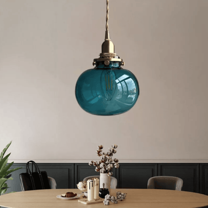 Vintage Industrial Glass Pendant Light For Dining Rooms