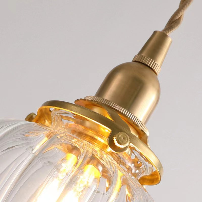 Vintage Industrial Glass Pendant Light For Dining Rooms