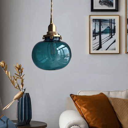 Vintage Industrial Glass Pendant Light For Dining Rooms