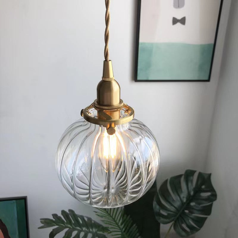 Vintage Industrial Glass Pendant Light For Dining Rooms