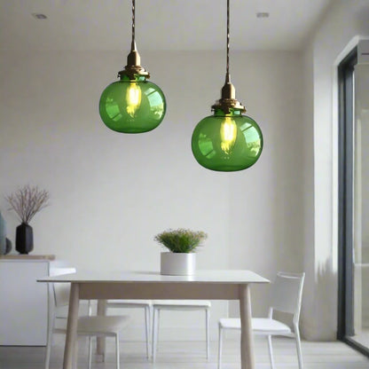 Vintage Industrial Glass Pendant Light For Dining Rooms