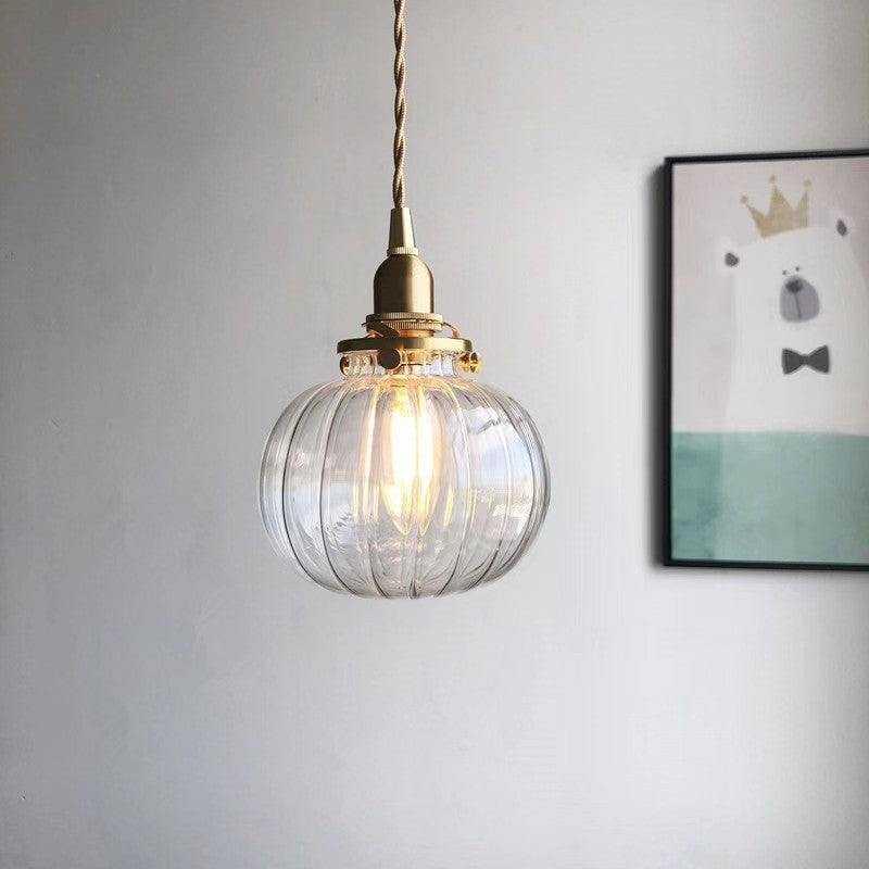 Vintage Industrial Glass Pendant Light For Dining Rooms