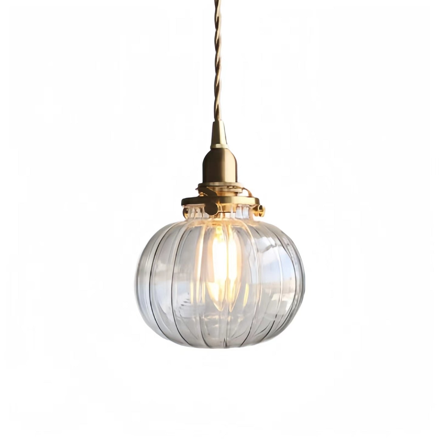 Vintage Industrial Glass Pendant Light For Dining Rooms