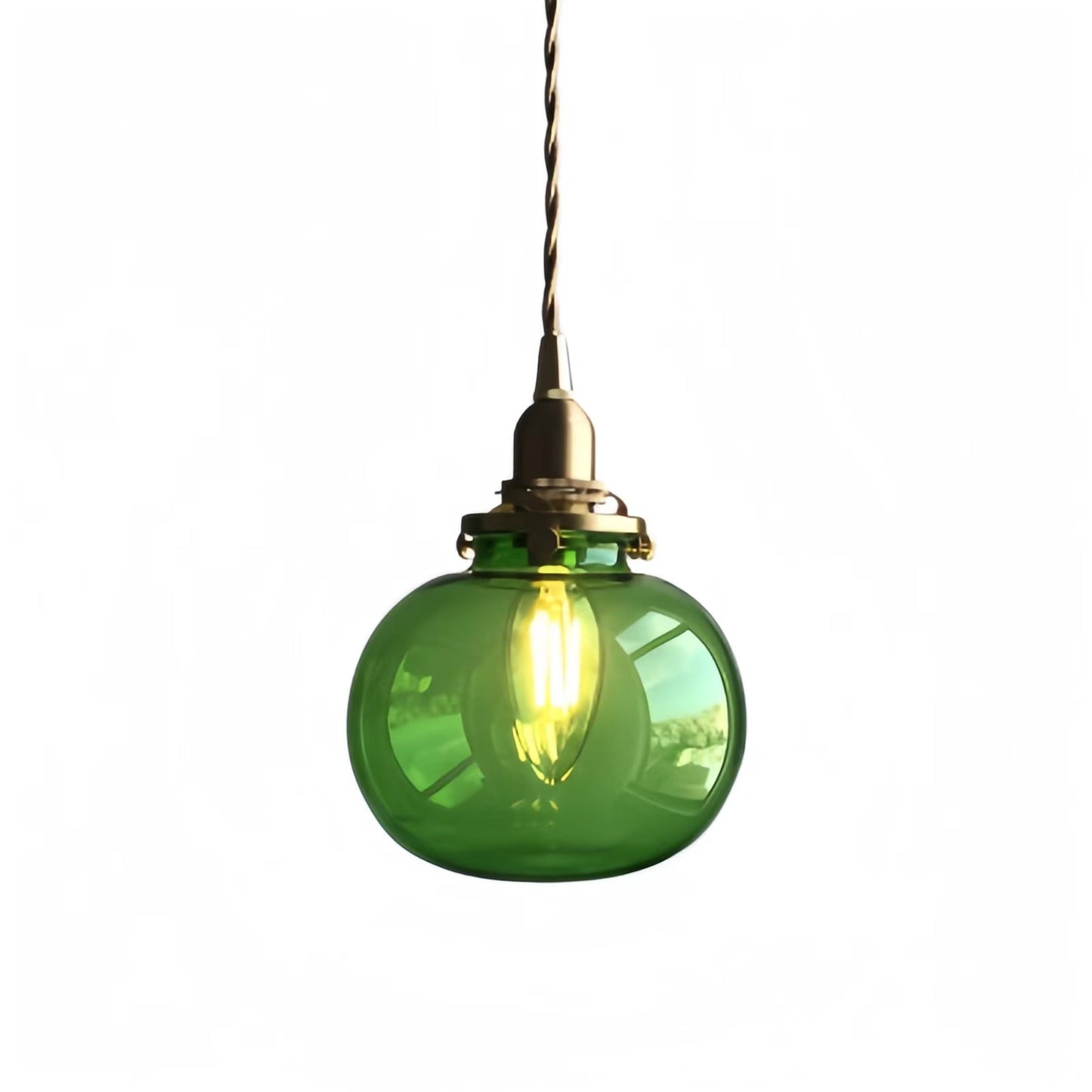 Vintage Industrial Glass Pendant Light For Dining Rooms