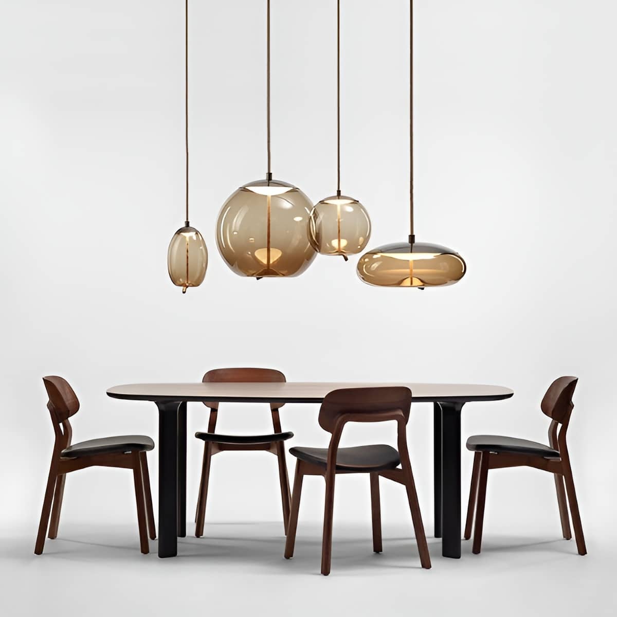 Vintage Industrial LED Knot and Coloured Glass Pendant Light