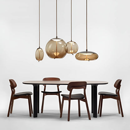 Vintage Industrial LED Knot and Coloured Glass Pendant Light