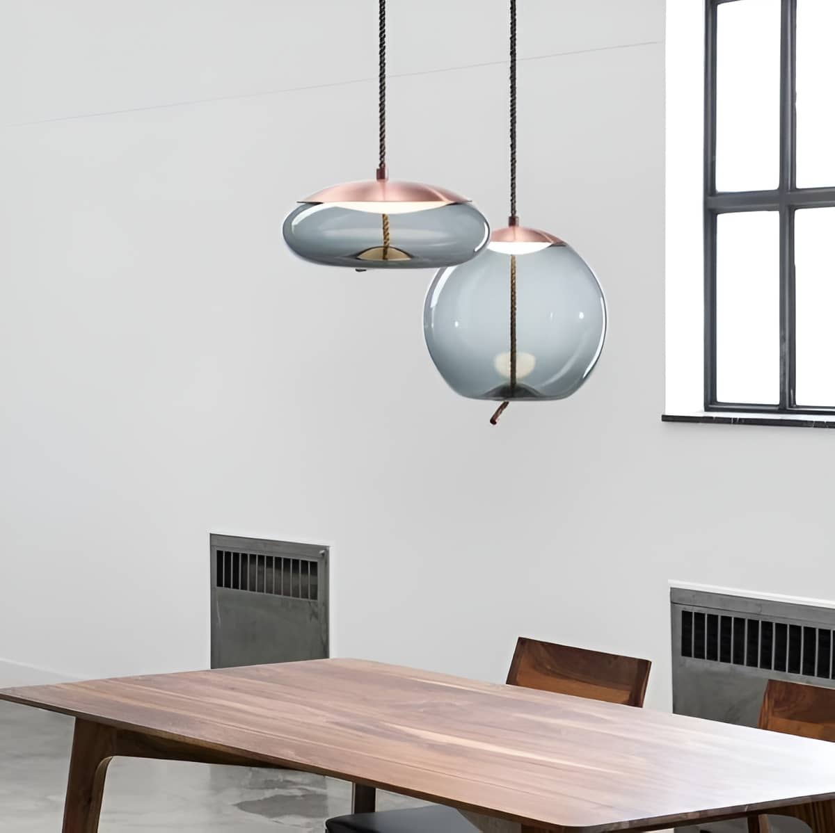 Vintage Industrial LED Knot and Coloured Glass Pendant Light