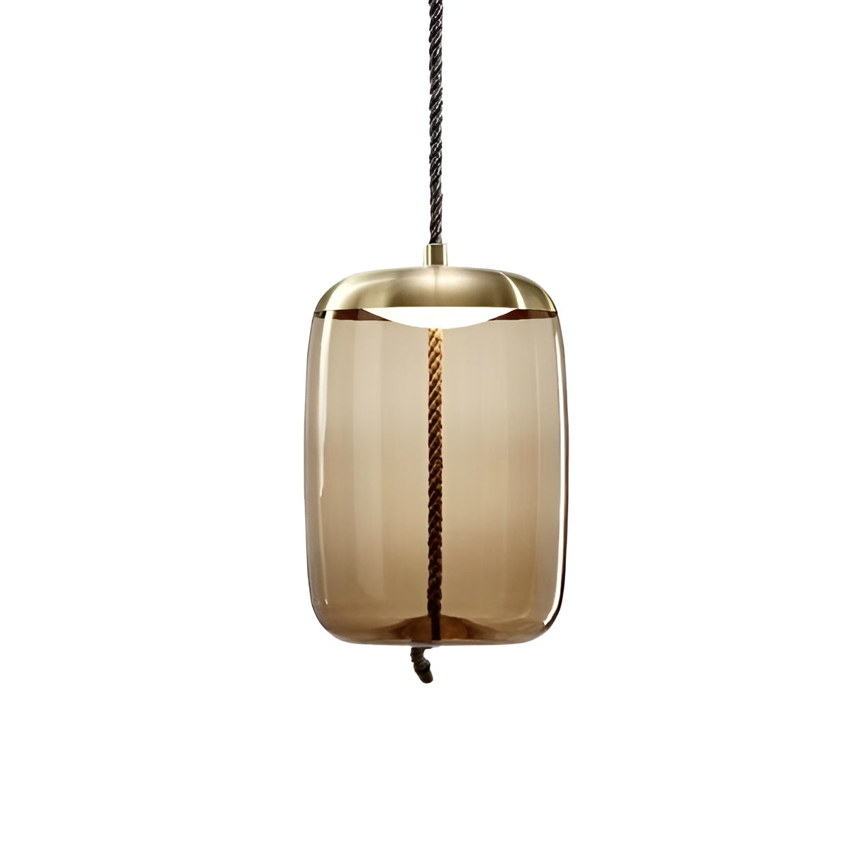 Vintage Industrial LED Knot and Coloured Glass Pendant Light