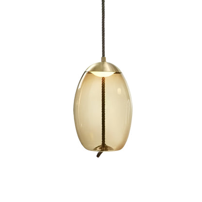 Vintage Industrial LED Knot and Coloured Glass Pendant Light