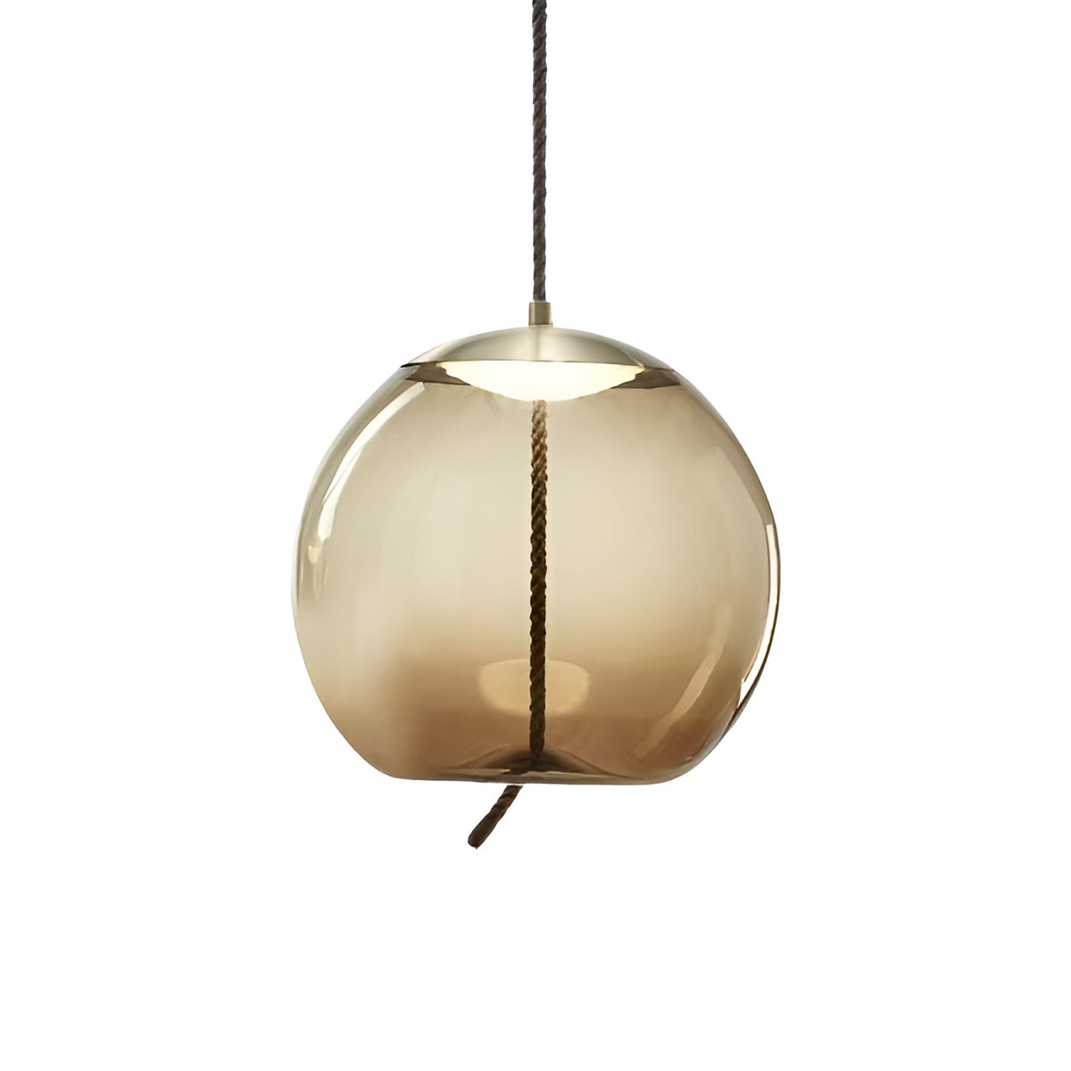 Vintage Industrial LED Knot and Coloured Glass Pendant Light