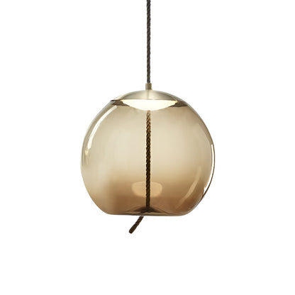 Vintage Industrial LED Knot and Coloured Glass Pendant Light