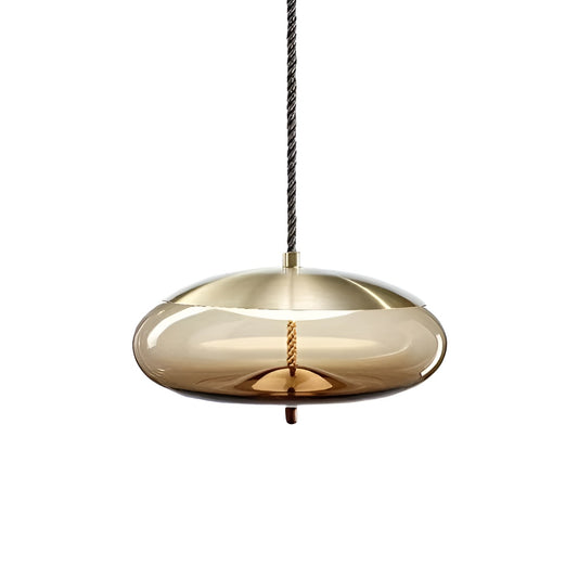 Vintage Industrial LED Knot and Coloured Glass Pendant Light