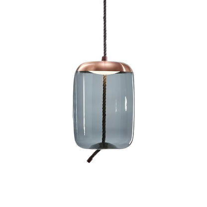 Vintage Industrial LED Knot and Coloured Glass Pendant Light