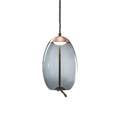 Vintage Industrial LED Knot and Coloured Glass Pendant Light