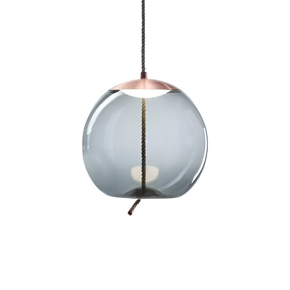 Vintage Industrial LED Knot and Coloured Glass Pendant Light