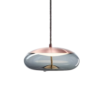 Vintage Industrial LED Knot and Coloured Glass Pendant Light