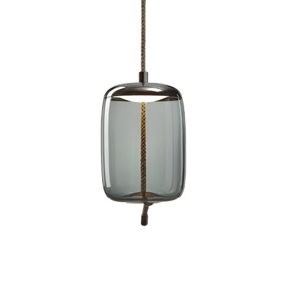 Vintage Industrial LED Knot and Coloured Glass Pendant Light