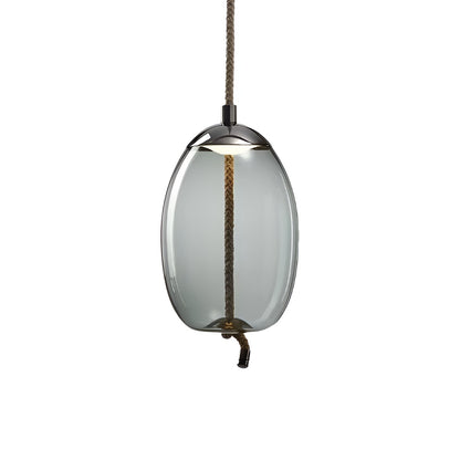 Vintage Industrial LED Knot and Coloured Glass Pendant Light