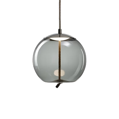 Vintage Industrial LED Knot and Coloured Glass Pendant Light