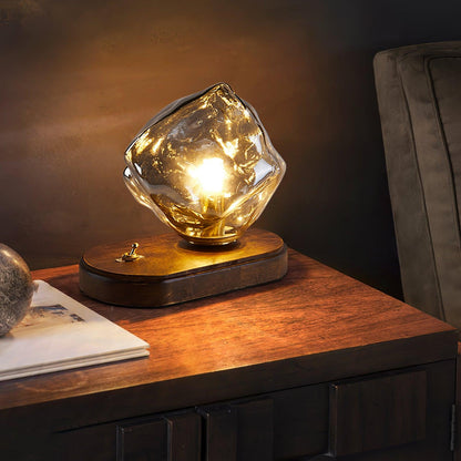 Vintage Irregular Ice Cube Glass Table Lamp