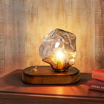 Vintage Irregular Ice Cube Glass Table Light