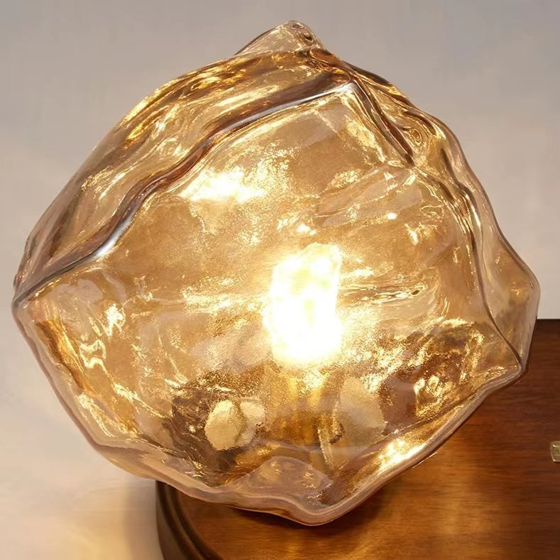 Vintage Irregular Ice Cube Glass Table Lamp