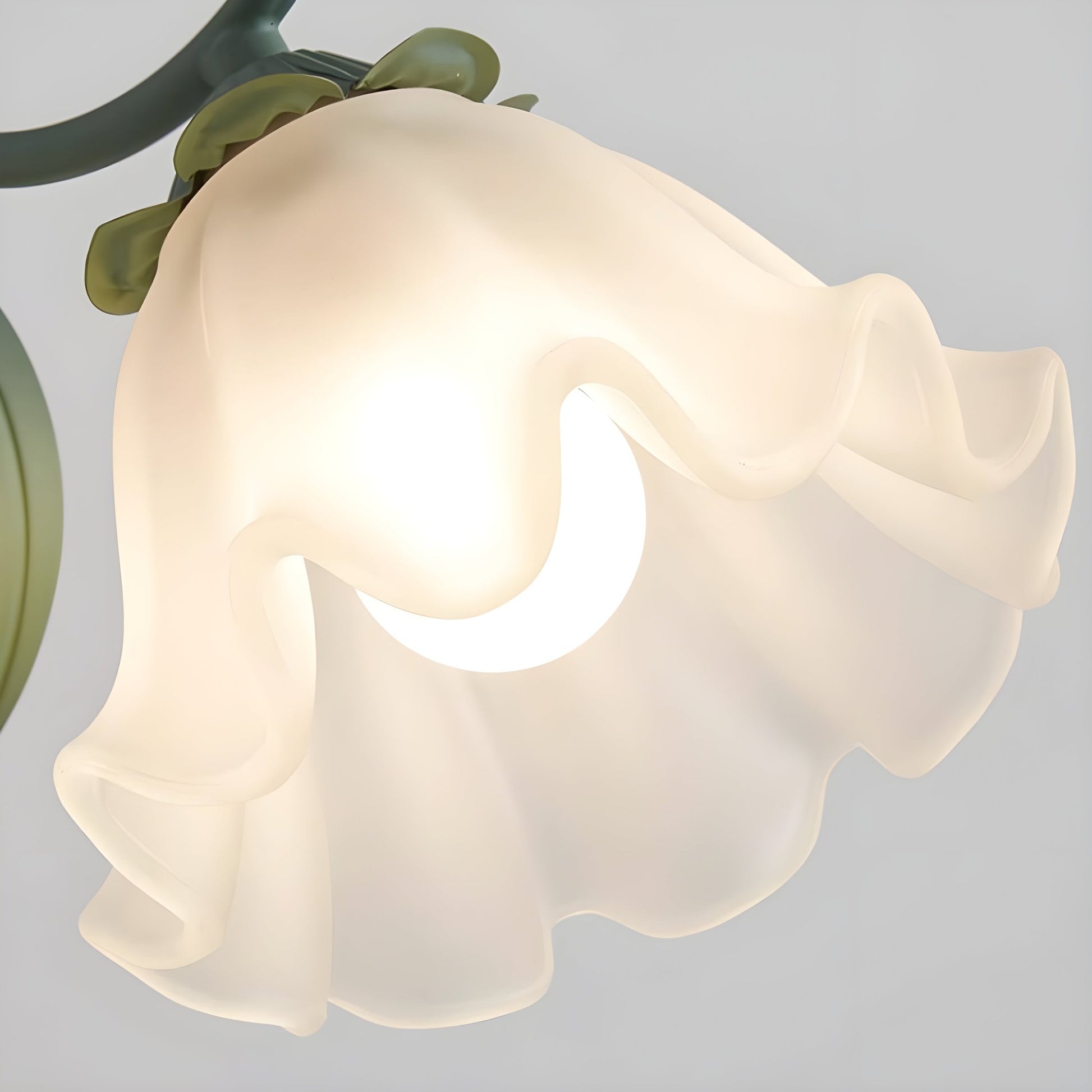 Vintage French Lily Flower Glass Wall Light