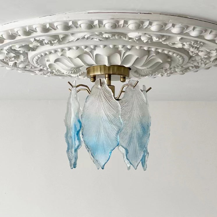 Vintage Luxury Tree Leaf Glass Ceiling Light