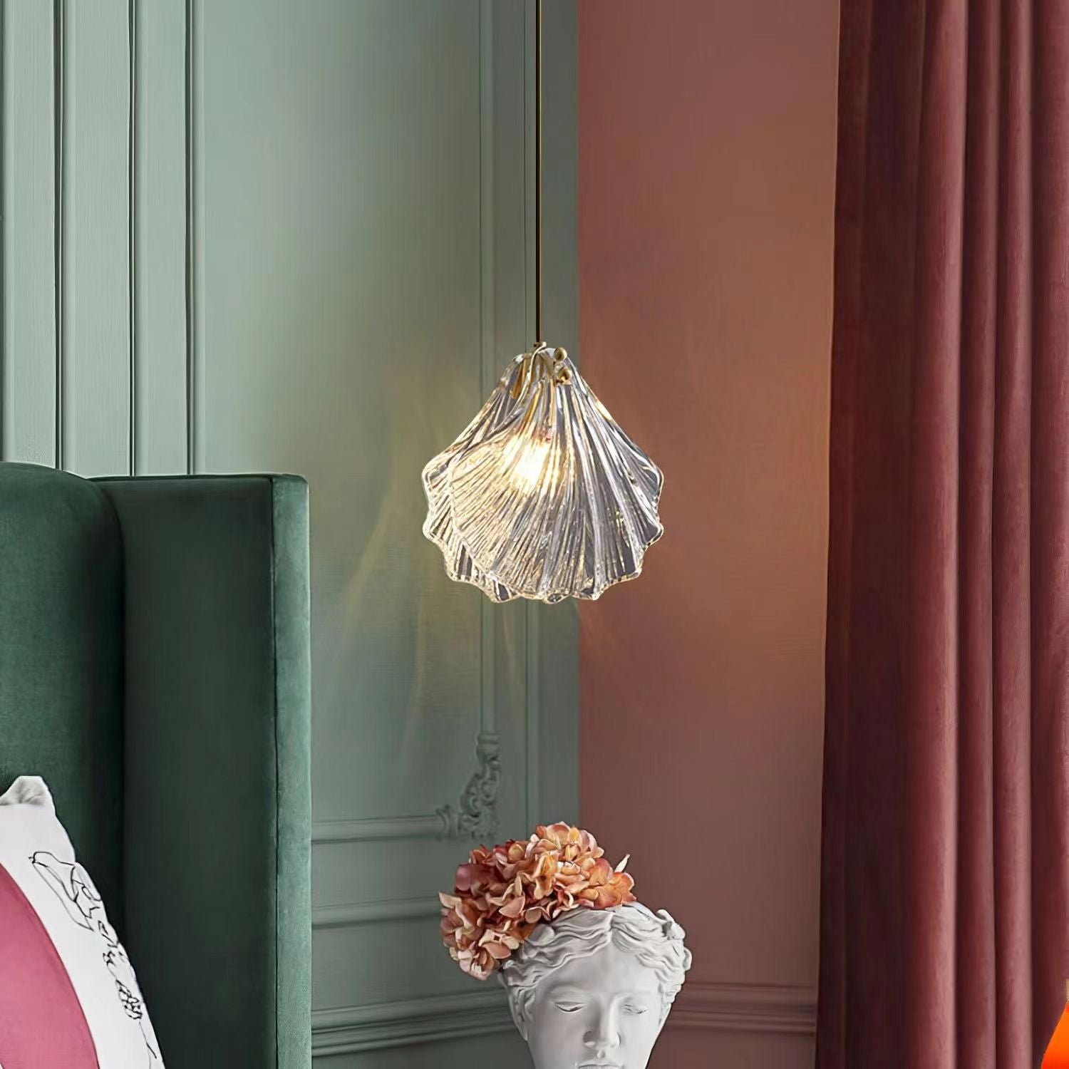 Vintage Seashell Glass Pendant light