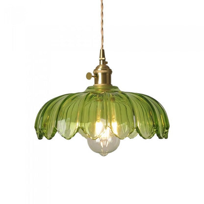 Vintage Lotus Glass Pendant Lamp