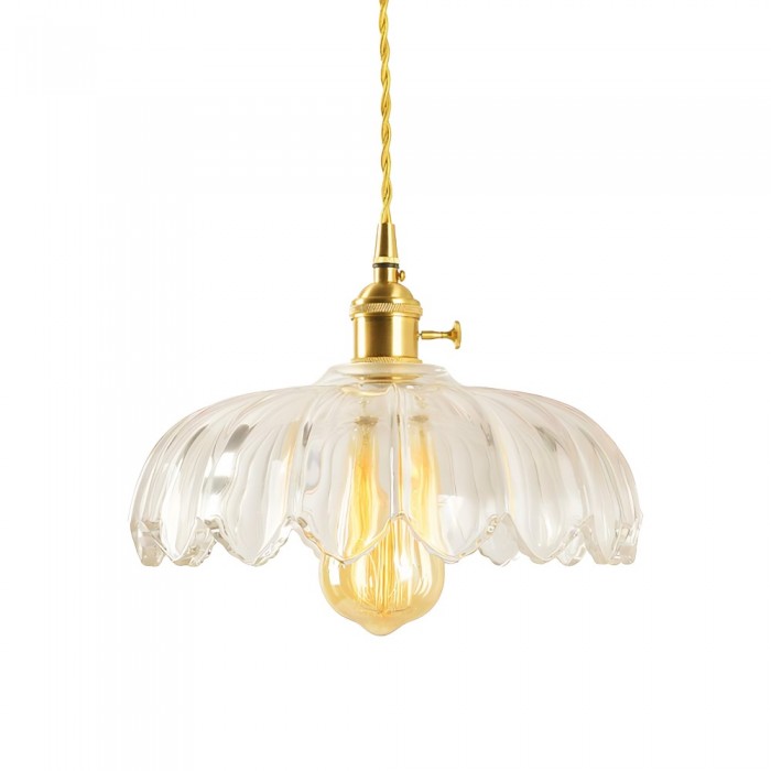 Vintage Lotus Glass Pendant Lamp