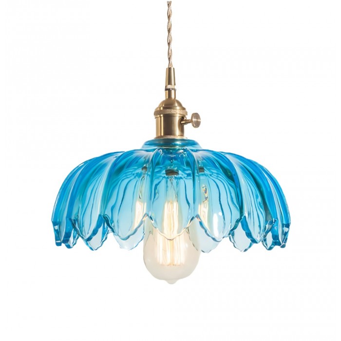 Vintage Lotus Glass Pendant Lamp