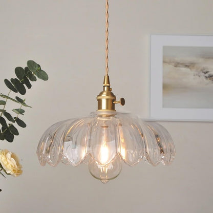 Vintage Lotus Glass Pendant Lamp