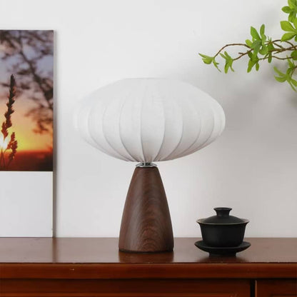 Vintage Art Deco Fabric Ceramic Table Lamp