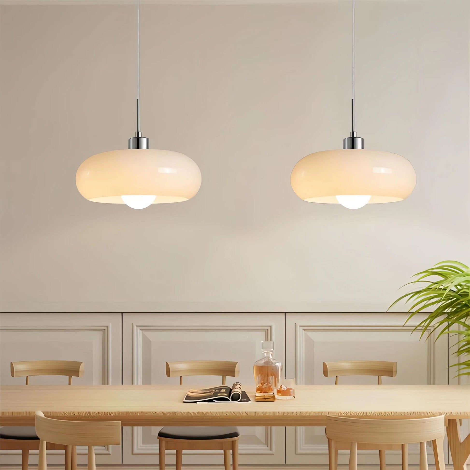 Vintage Bauhaus Glass Pendant Lamp
