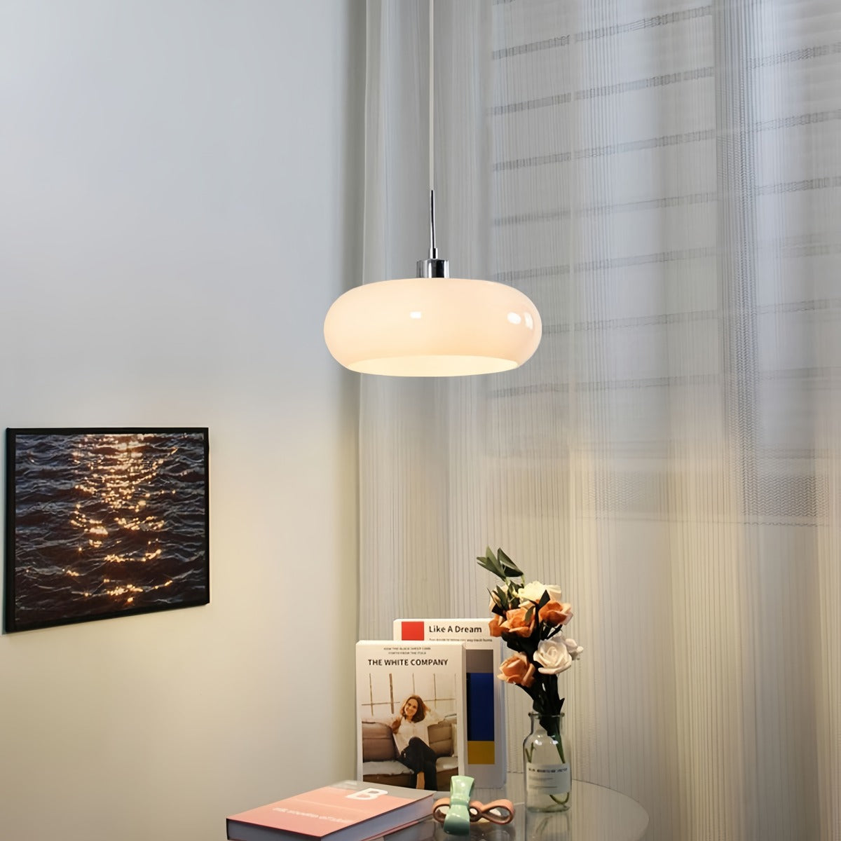 Vintage Bauhaus Glass Pendant Lamp