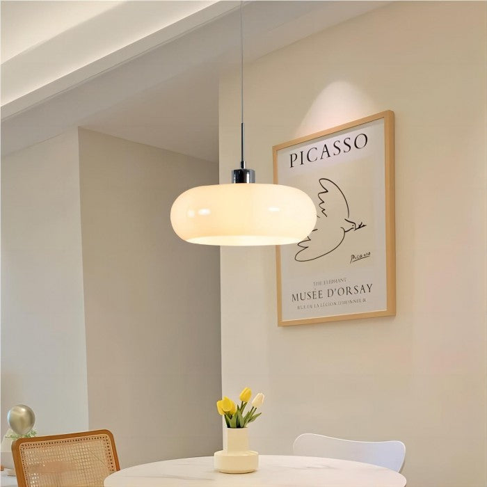 Vintage Bauhaus Glass Pendant Lamp