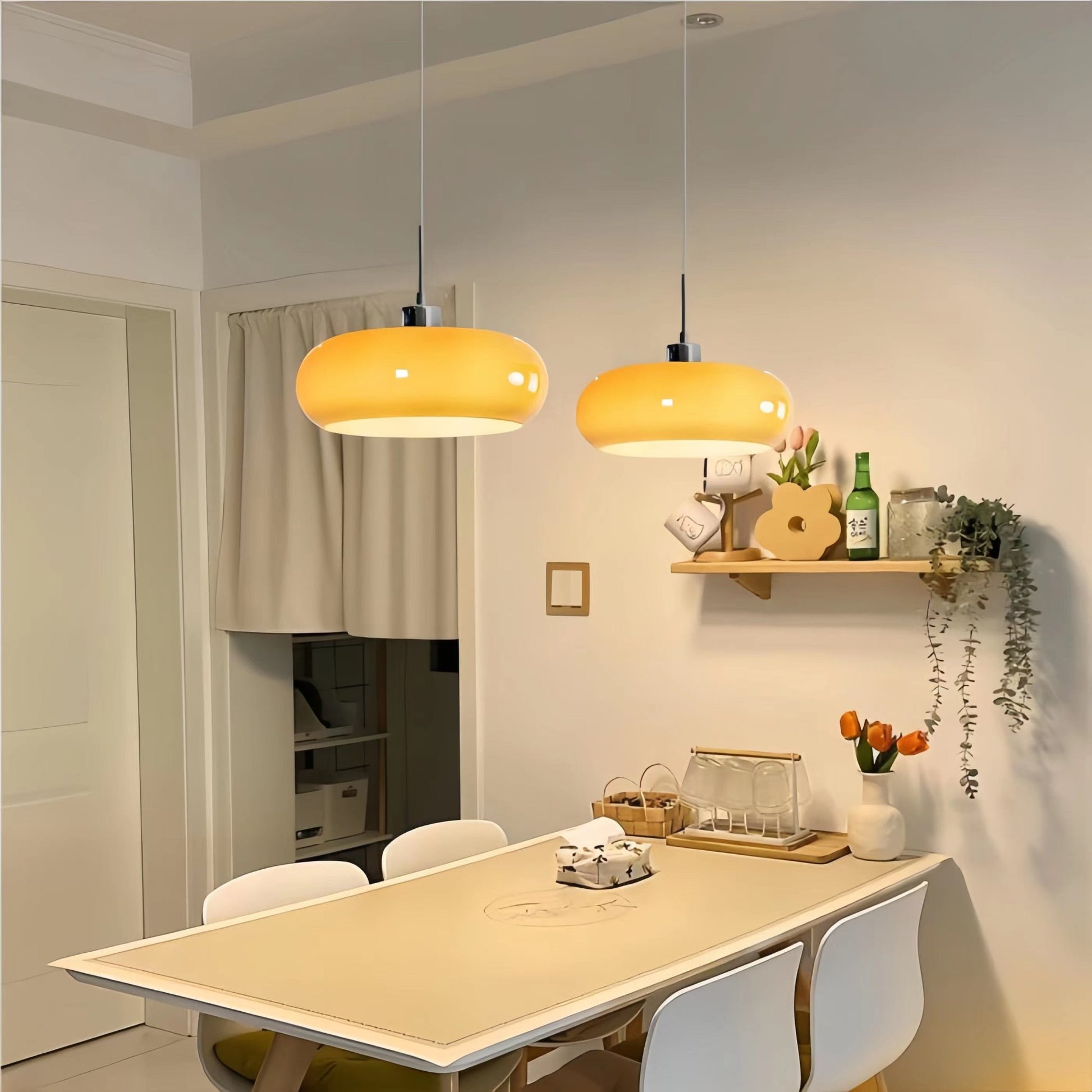 Vintage Bauhaus Glass Pendant Lamp