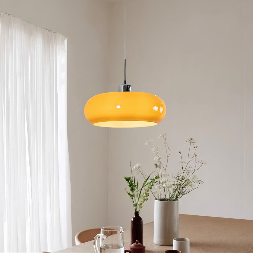 Vintage Bauhaus Glass Pendant Lamp