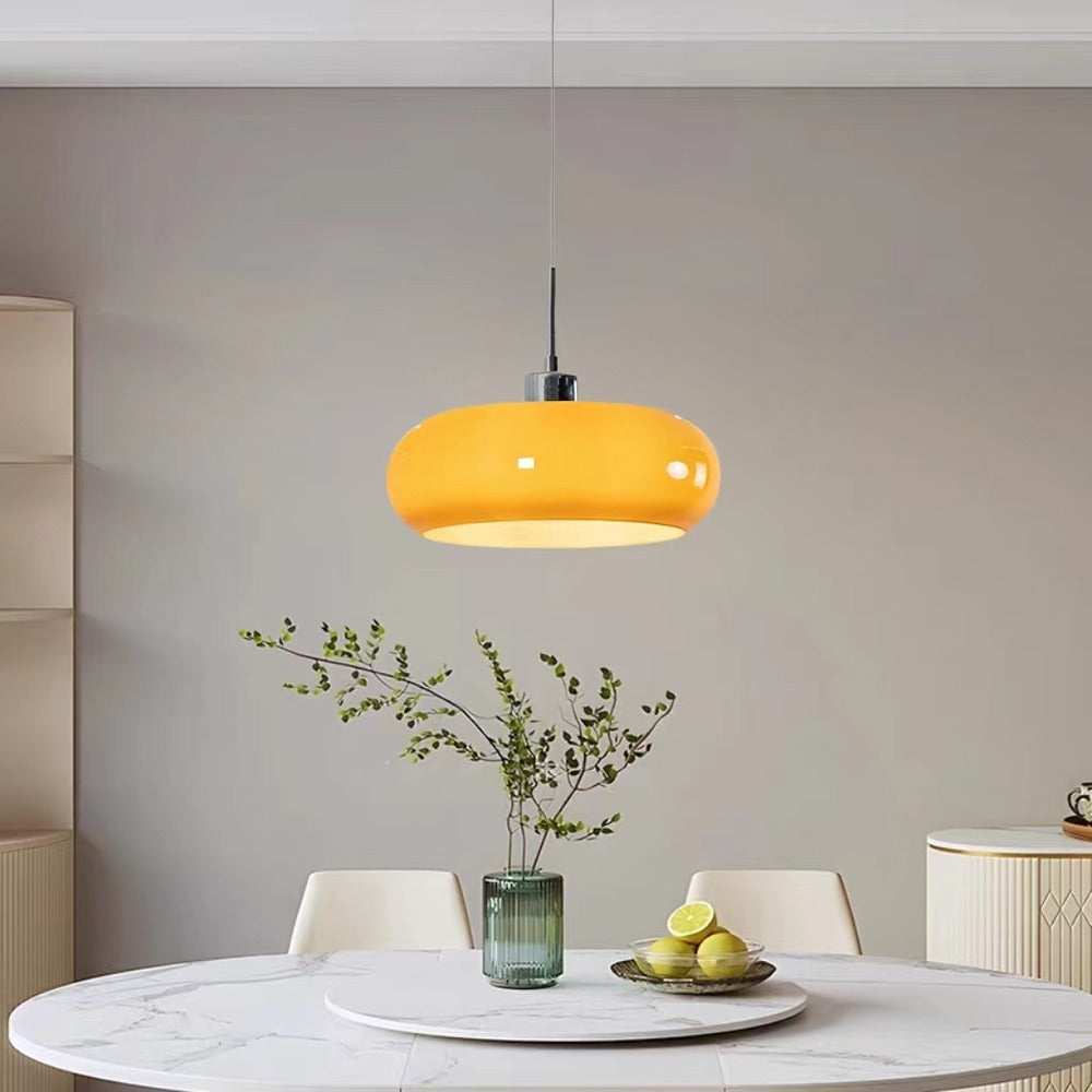 Vintage Bauhaus Glass Pendant Lamp