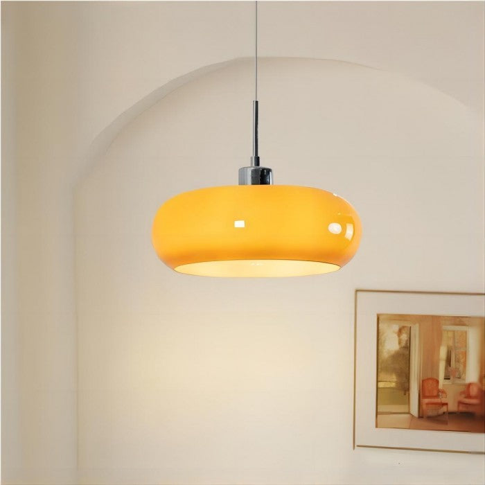 Vintage Bauhaus Glass Pendant Lamp