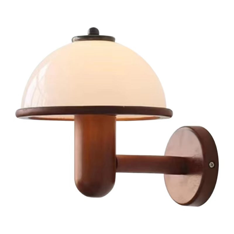 Vintage Creative Wooden Mushroom Wall Lamp