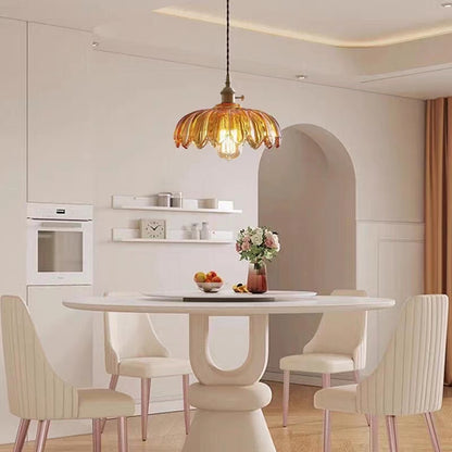 Vintage Lotus Glass Pendant Light