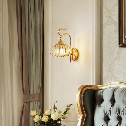 Vintage Luxury Lantern Crystal Wall Light
